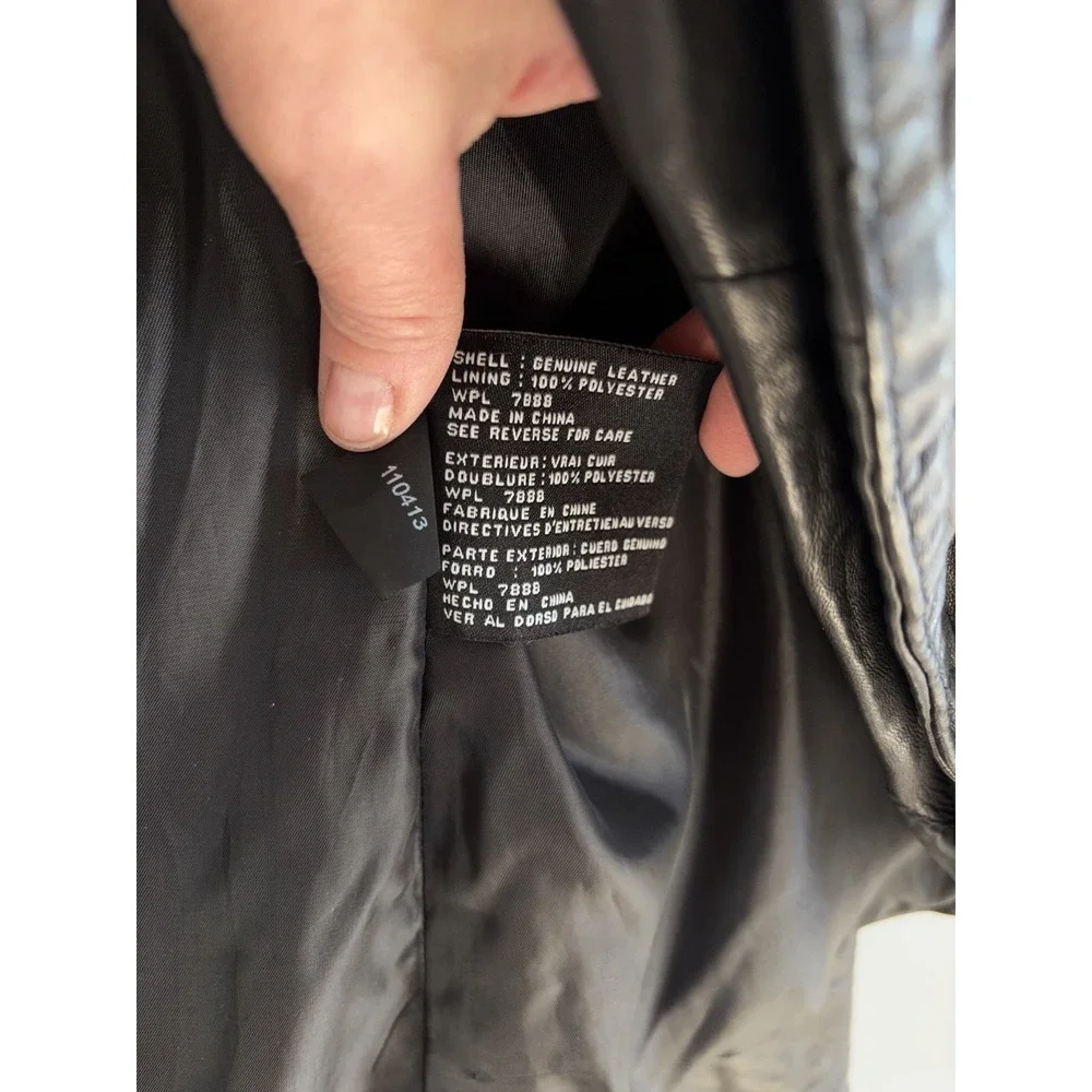 Michael Kors Lambskin Leather Moto Jacket Womens Black Biker Asymmetrical Medium
